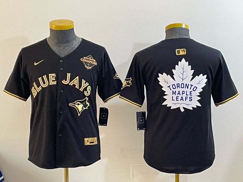 Youth Toronto Blue Jays Blank Black Gold Game 2026 Nike MLB Jersey style 01->youth mlb jersey->Youth Jersey